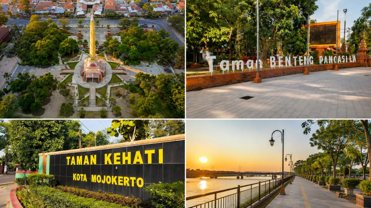 Ruang publik gratis di Kota Mojokerto yang cocok untuk jogging, piknik, bersantai, hingga menikmati suasana sore bersama keluarga maupun teman.