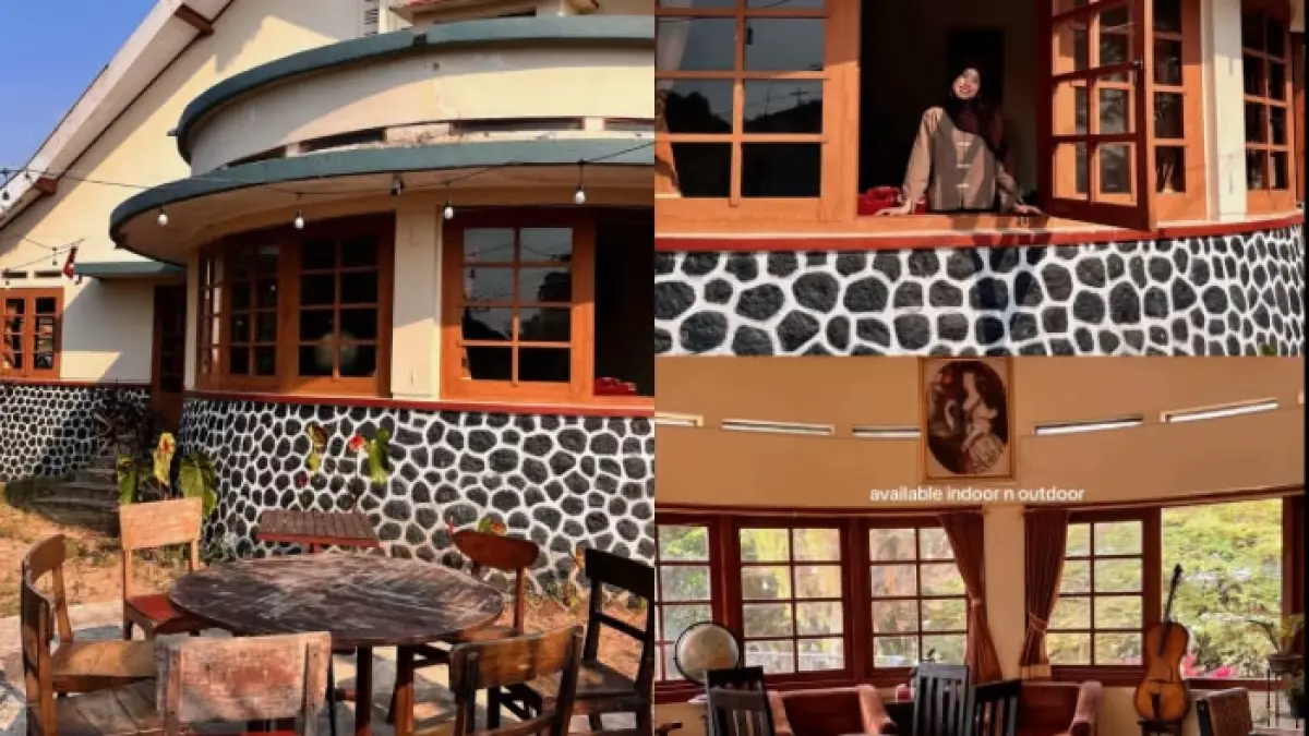 Cafe Sapoe Lidi Pacet mengusung arsitektur klasik ala kolonial Belanda dengan view gunung memukau.