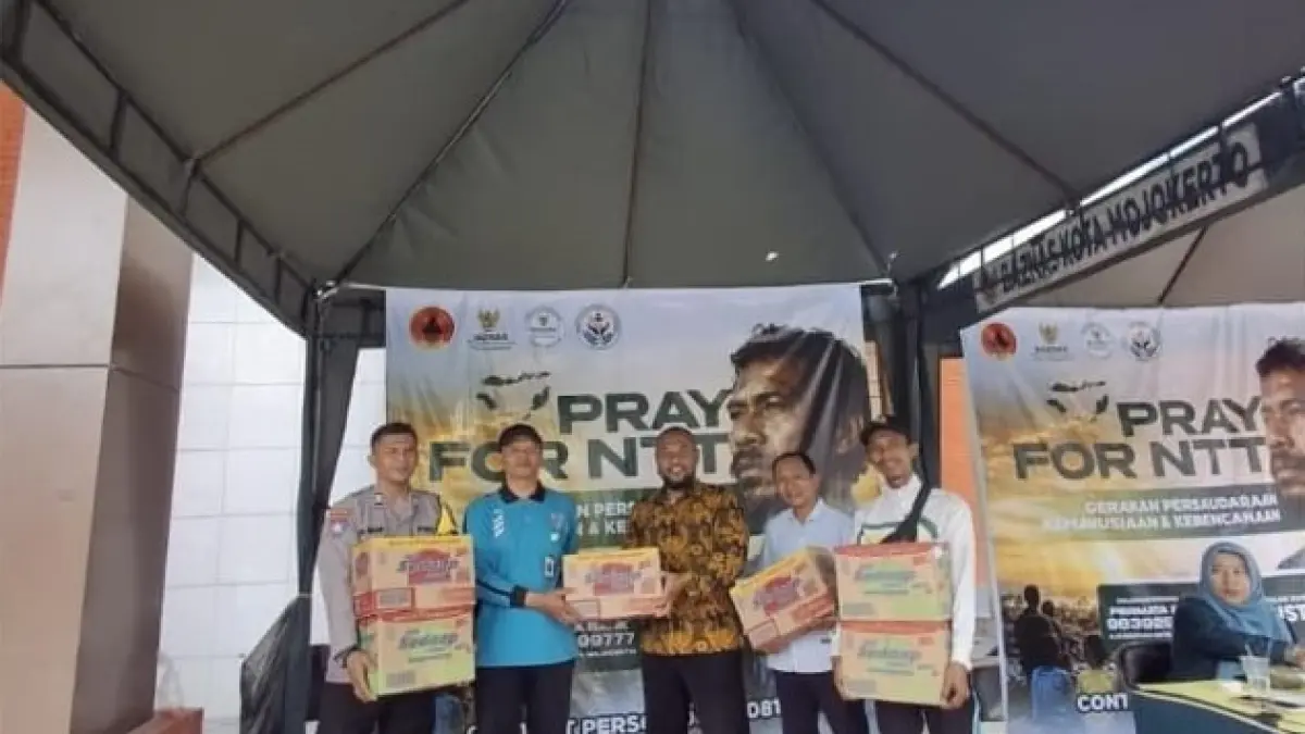 KEMANUSIAAN: Posko penggalangan donasi korban gempa NTT di GOR GOR Seni Majapahit, Kota Mojokerto. ( dok Pemkot Mojokerto)
