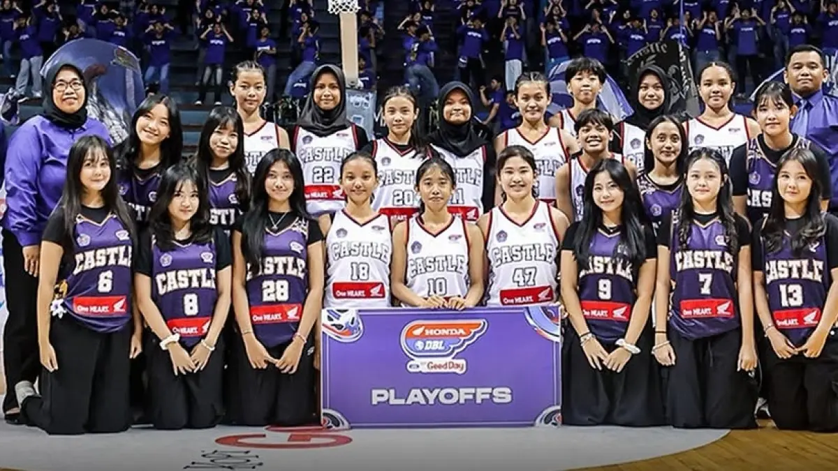 PLAYOFF BOUND: Tim Basket Putri SMAN 1 Puri Mojokerto (Castle) lolos ke babak Play-Off Honda DBL 2025 East Java-North.