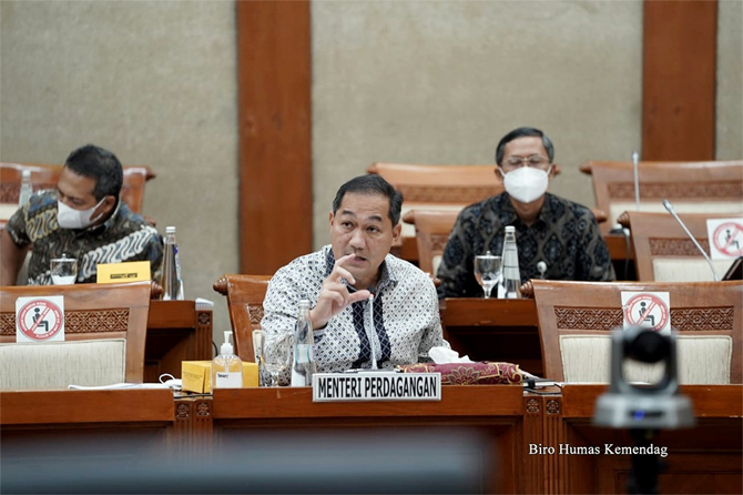 Mendag Muhammad Lutfi dalam Rapat Kerja dengan Komisi VI RI menyampaikan Kementerian Perdagangan bersiap untuk menjaga ketersediaan pasokan dan kestabilan harga bapok menjelang puasa dan Lebaran. (Kemendag for Radar Mojokerto)