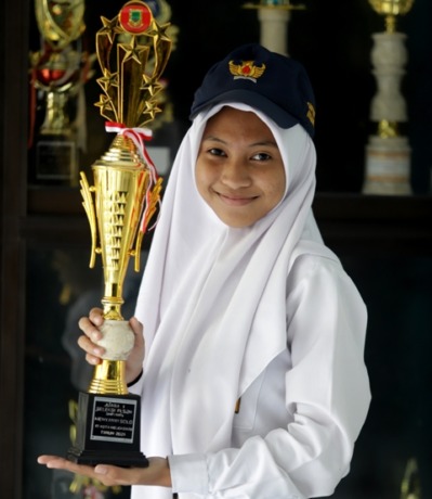 Kayla Helen Atmoko, siswa berprestasi asal SMP Negeri 6 Kota Mojokerto.