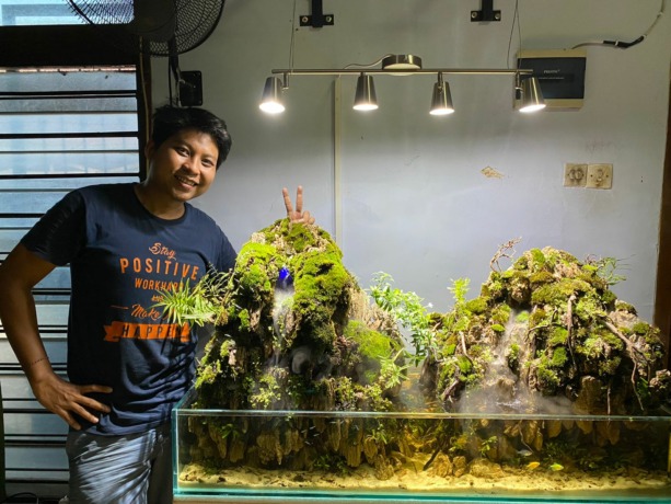 CIAMIK: Tampilan salah satu aquascape koleksi Ekak yang kerap diburu pembeli selama pandemi Covid-19.