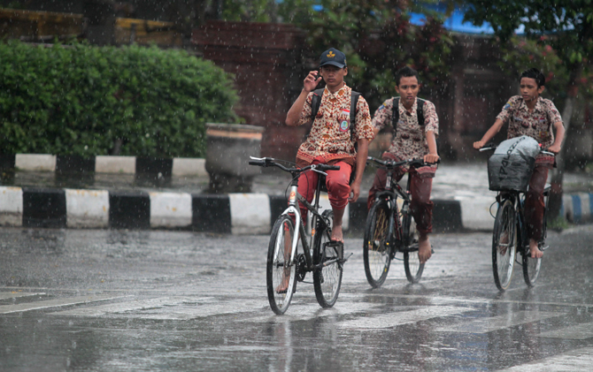 KEMARAU BASAH: Intensitas hujan di Mojokerto diperkirakan masih berlangsung hingga beberapa bulan ke depan.