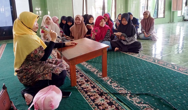 QURANI: Santri mengikuti kegiatan ekstrakurikuler qiraah.