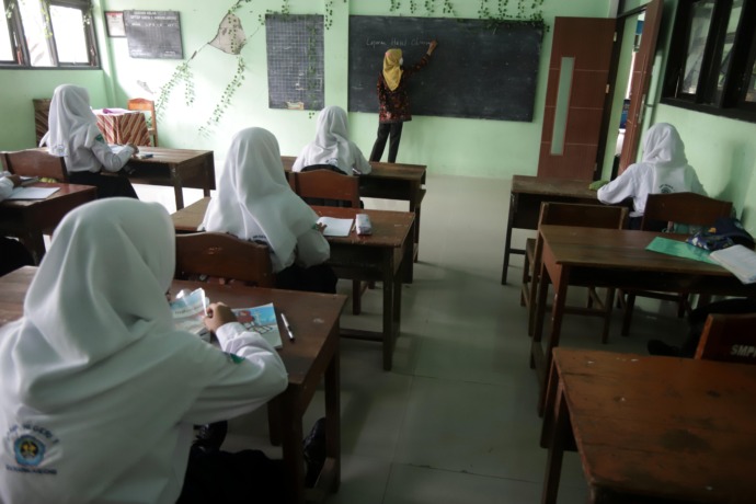 BERBENAH: SMP Negeri 1 Dawarblandong menjadi salah satu lembaga yang bakal menerapkan kurikulum anyar di tahun ajaran baru ini.