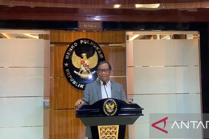 Tangkapan layar - Menteri Koordinator Bidang Politik, Hukum, dan Keamanan (Menko Polhukam) Mahfud MD dalam konferensi pers tentang pengusutan kasus kematian Brigadir J, sebagaimana dipantau melalui kan YouTube Kemenko Polhukam, di Jakarta, Selasa (9/8/202