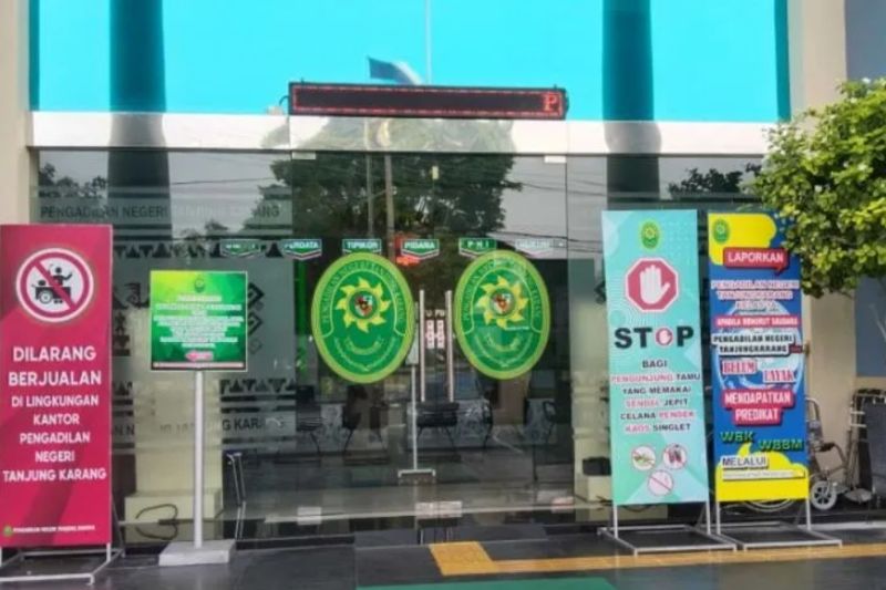Kantor Pengadilan Negeri Kelas IA Tanjungkarang, di Bandarlampung. Selasa (20/9/2022). ANTARA/HO