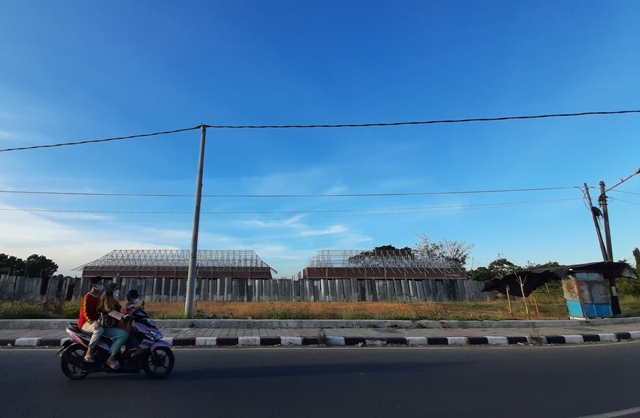 SUDAH ADA PEMENANG: Proyek Pasar Tematik Ketidur yang akan ditambah pekerjaan pembangunan lanskap di P-APBD tahun 2022. (Rizal Amrulloh/Jawa Pos Radar Mojokerto)