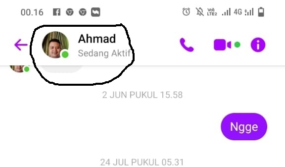 JANGGAL: Pasca kejadian pembunuhan, status medsos Facebook Ahmad Hasan Muntolib diketahui masih aktif. (tangkapan layar dari FB teman korban)
