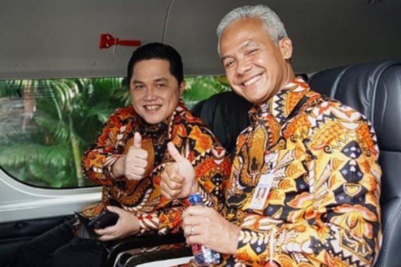 Ganjar Pranowo dan Erick Thohir. (ANTARA/HO-tim erick thohir)