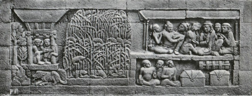 KLASIK: Salah satu panil Relief Karmawibhangga di Candi Borobudur yang menggambarkan aktivitas pertanian di era masyarakat Jawa Kuno.