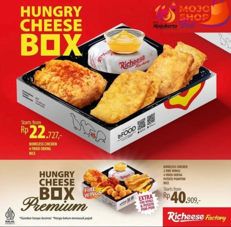 YUMMY: Paket hemat Hungry Cheese Box menjadi alternative menu makan bersama keluarga di Sunrise mall Mojokerto.