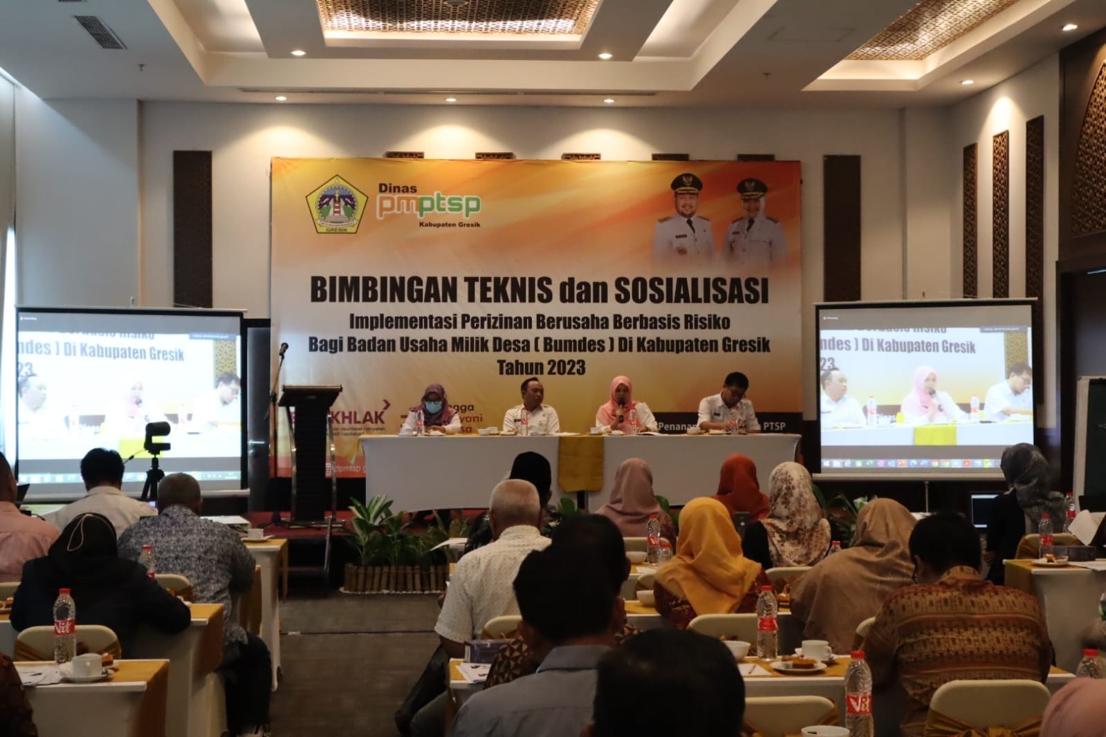 ANTUSIASME: Peserta Bimtek dan Sosialisasi implementasi perizinan berusaha bagi Bumdes.