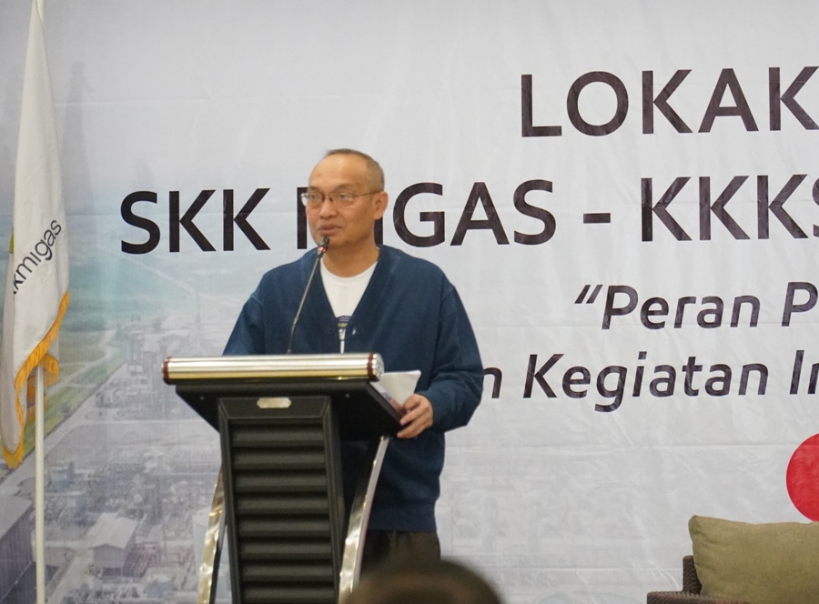 POTENSI GAS: Kepala Perwakilan SKK Migas Jabanusa, Nurwahidi saat memberi sambutan.