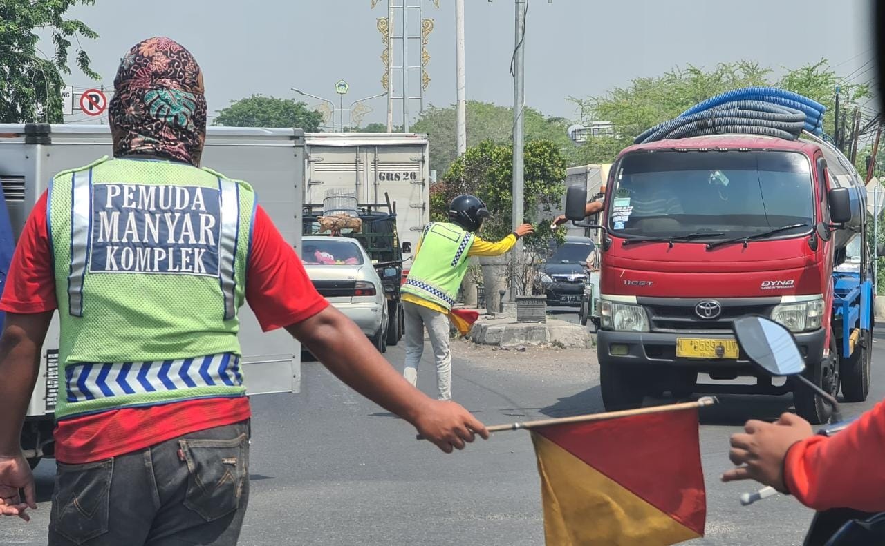 ANTISIPASI KEMACETAN: Dinas Perhubungan Gresik telah menyiapkan skema pengaturan lalu lintas seiring dengan rencana pembongkaran jembatan Padeg.