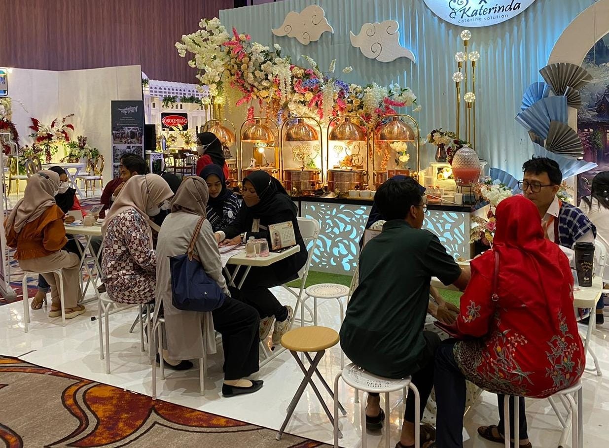 PENETRASI PASAR: Sejumlah pelaku usaha jasa pengatur acara dan pernikahan menggelar pameran di Graha Kartini Ballroom pada akhir pekan ini.