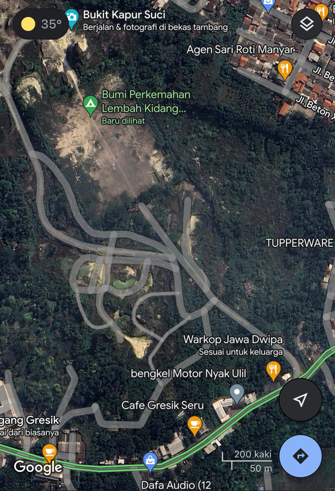 Peta salah satu wisata rintisan di Desa Suci yang dikenal dengan Bumi Perkemahan Lembah Kidang Kuning. (BELLA/RADAR GRESIK)