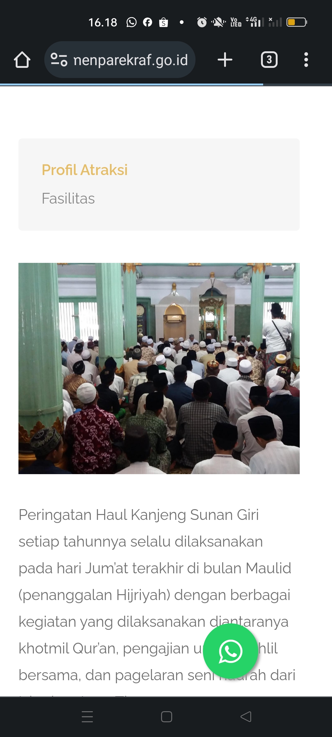SEMARAK: Peringatan Haul Makam Sunan Giri berlangsung secara terus menerus selama dua minggu.