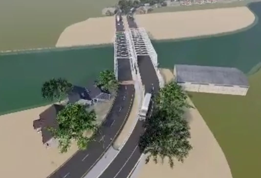 SEGERA: Maket pembangunan Jembatan Manyar yang akan segera digarap.