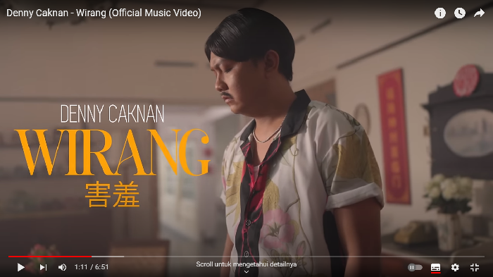 Lagu terbaru Denny Caknan berjudul Wirang