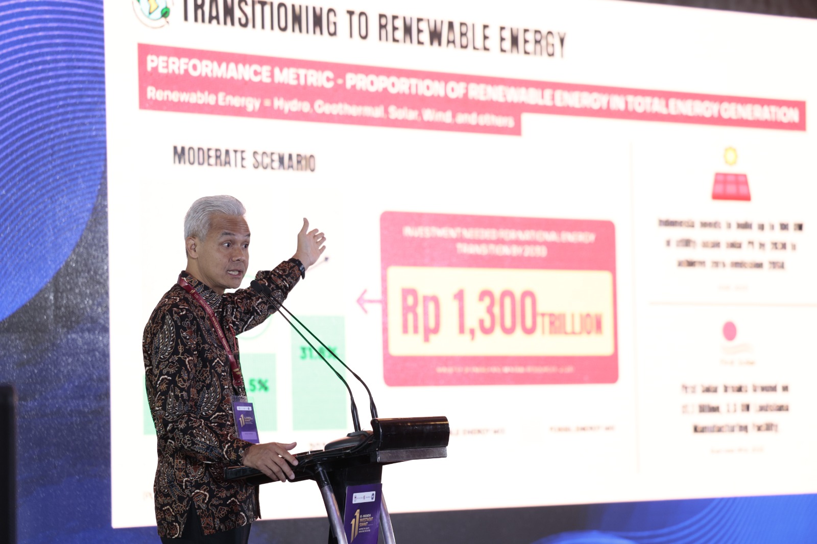 BERI SOLUSI: Ganjar Pranowo menghadiri acara US-Indonesia Investment Summit ke-11 yang diselenggarakan AmCham Indonesia dan US Chamber of Commerce di Jakarta, Selasa (24/10).