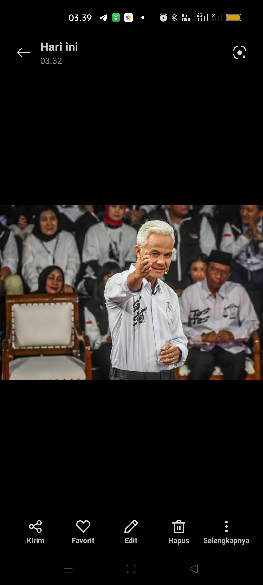 MEYAKINKAN: Ganjar Pranowo saat tampil debat presiden 2024.