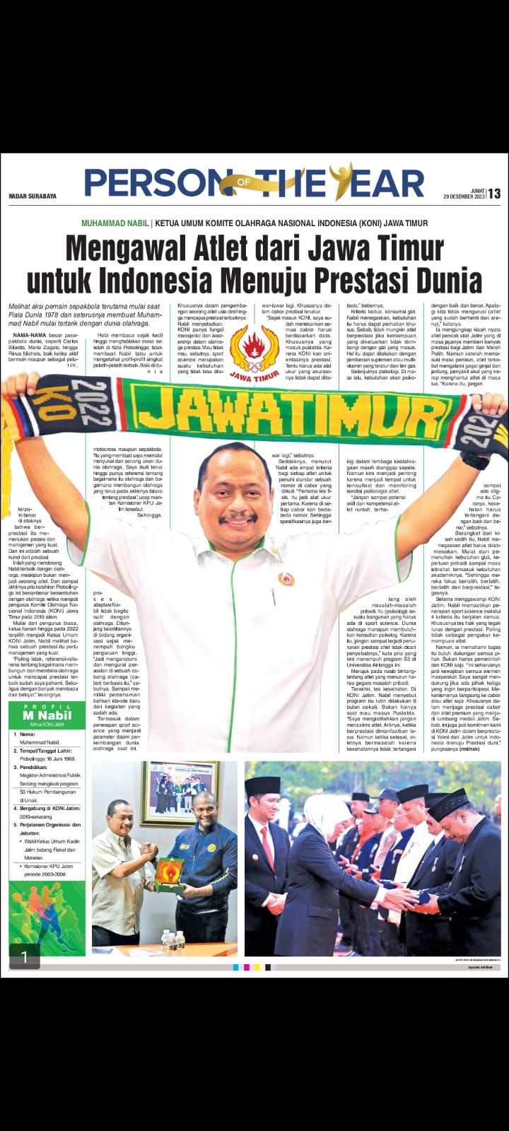 Ketum KONI Jatim Muhamamd Nabil