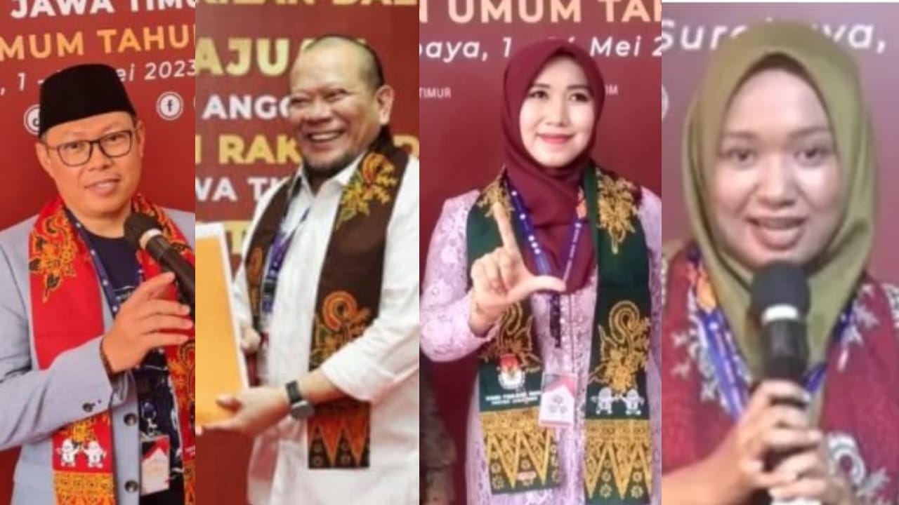 VIRAL: Empat anggota DPD RI yang sudah ditetapkan oleh KPU Jawa Timur.