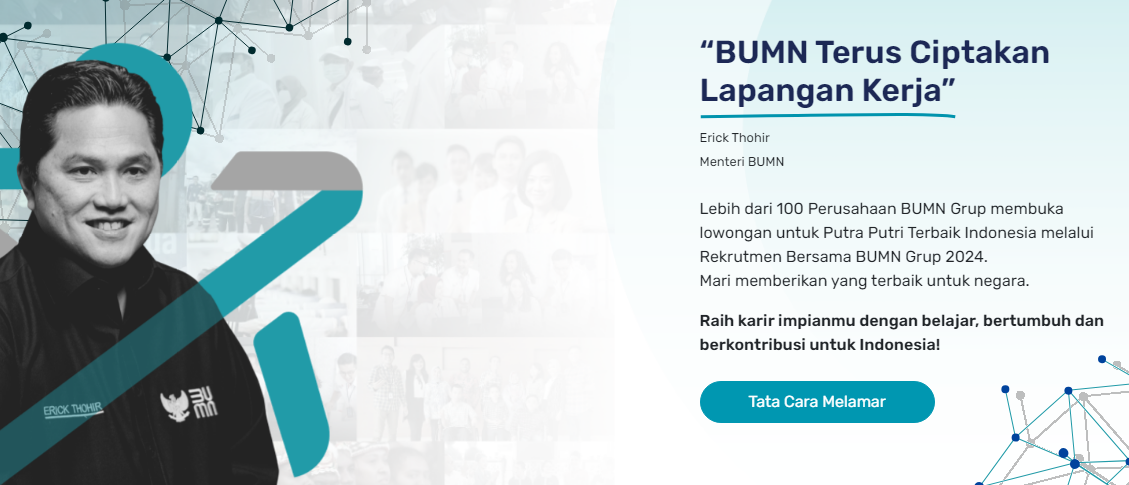 BUMN membuka rekrutmen bersama mulai 23 Maret hingga 1 April 2024.