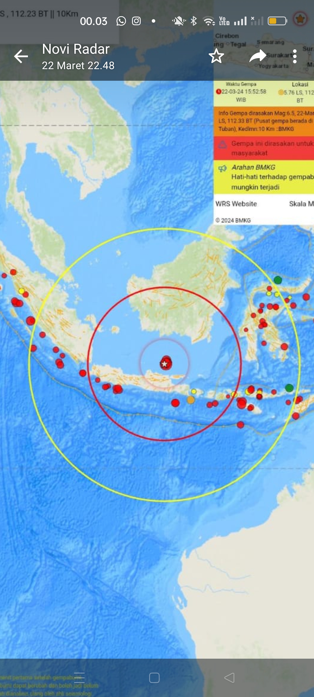 BMKG resmi menyebut dengan Gempa Bawean