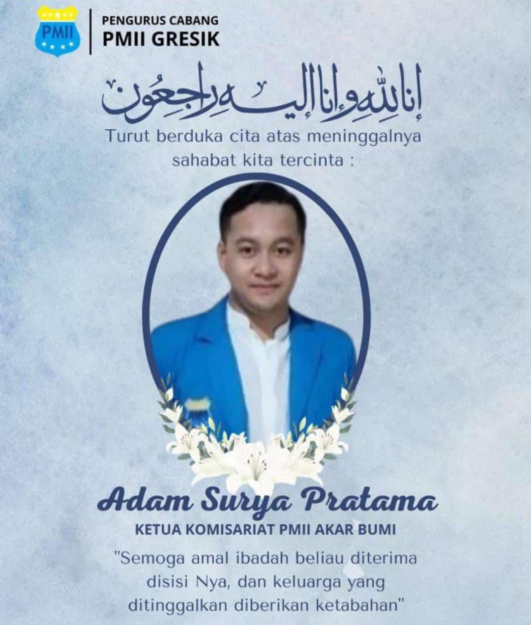 Adam Surya Pratama, selaku Ketua Komisariat Akar Bumi, Al Azhar Menganti.