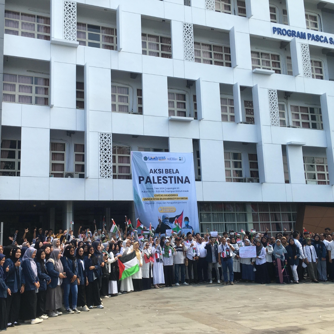 PEDULI : Ribuan Civitas Akademika UMG Gelar Aksi Bela Palestina, Simbol Kepedulian Terhadap Korban Perang.