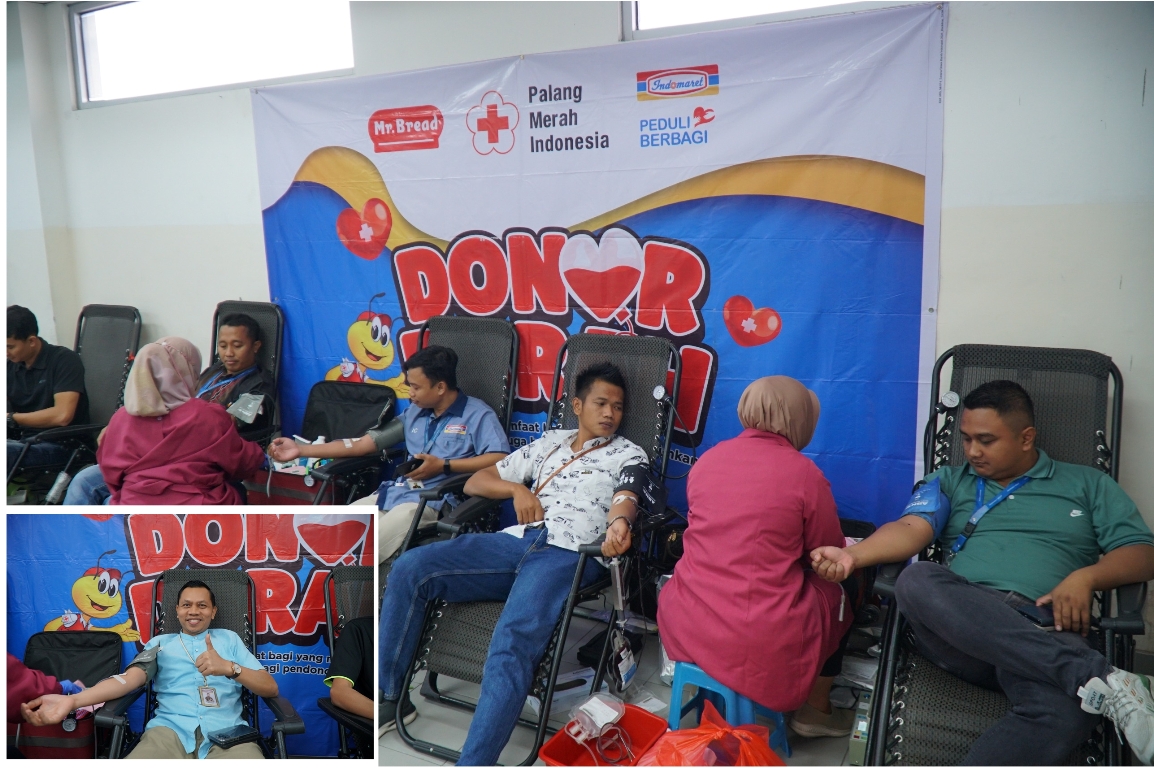 AKSI MULIA : Donor Darah rutin merupakan wujud nyata komitmen Indomaret Gresik untuk selalu hadir dan memberikan manfaat bagi masyarakat. INSET : Sugeng Riyadi, Branch Manager PT. Indomarco Prismatama