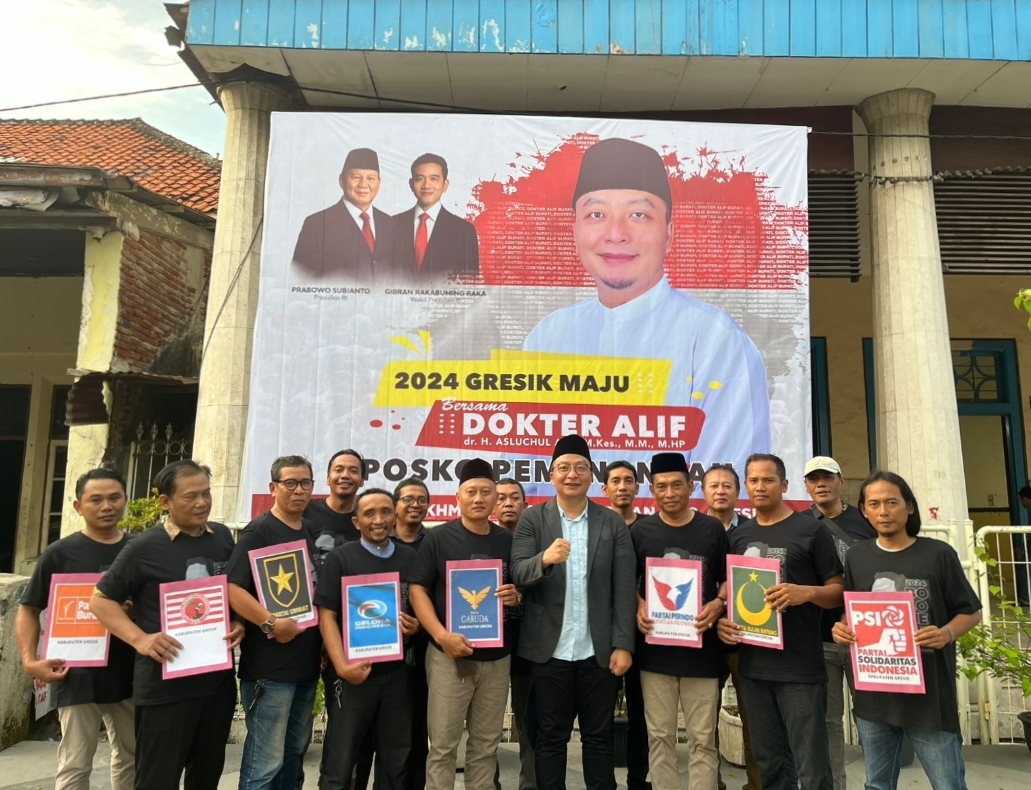 10 partai non parlemen di Kabupaten Gresik secara resmi memberikan dukungan kepada dr Asluchul Alif.