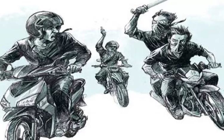 Ilustrasi komplotan begal mulai begal dan membayangi pemuda di Gresik