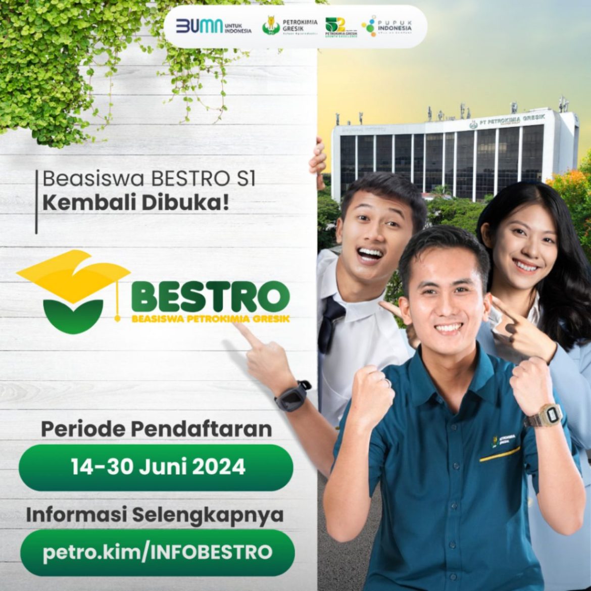MULAI DIBUKA: Beasiswa Bestro mulai dibukan mulai 14 hingga 30 JUni 2024
