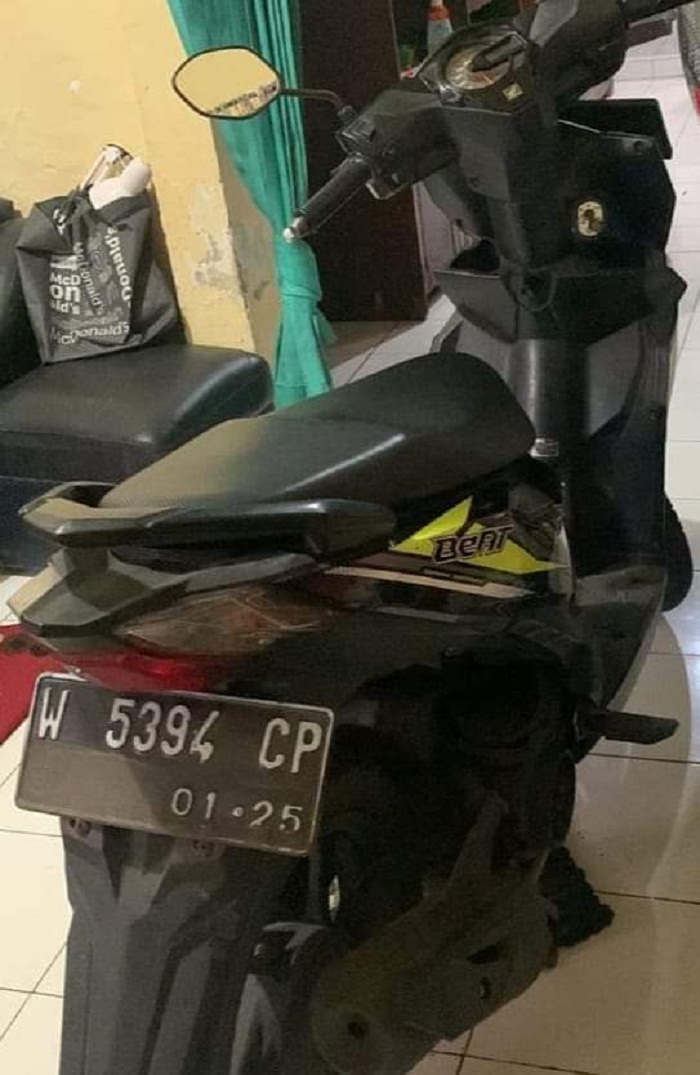 HILANG DICURI: Sepeda motor Honda Beat Nopol W 5394 CP milik korban yang hilang dicuri para pelaku.