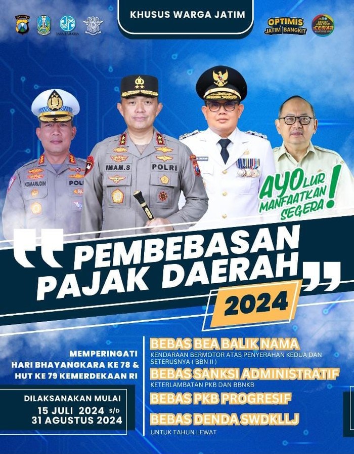 PEMUTIHAN PAJAK: Pemprov Jatim menggelar pembebasan pajak daerah selama 1,5 bulan