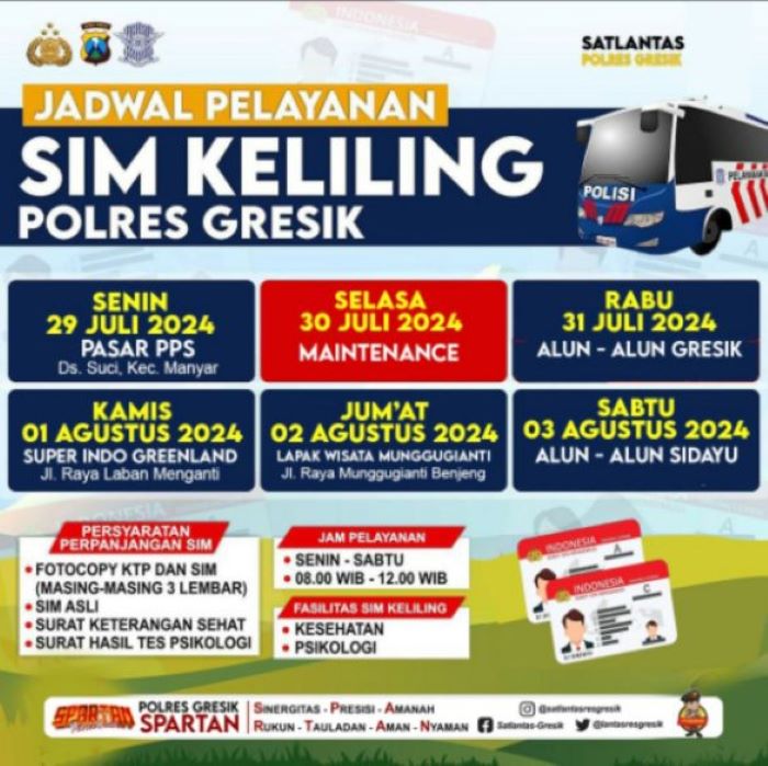 Jadwal SIM Keliling Gresik