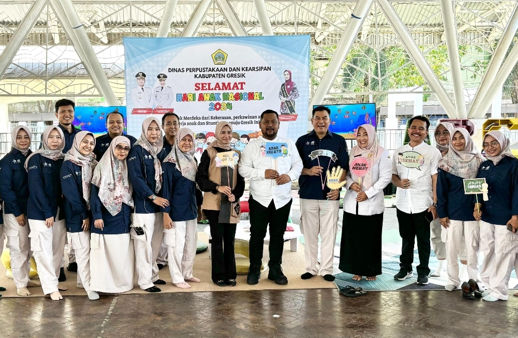 Disperpusip Gresik ikut meramaikan puncak Hari Anak Nasional (HAN) yang berlangsung di Gedung WEP.