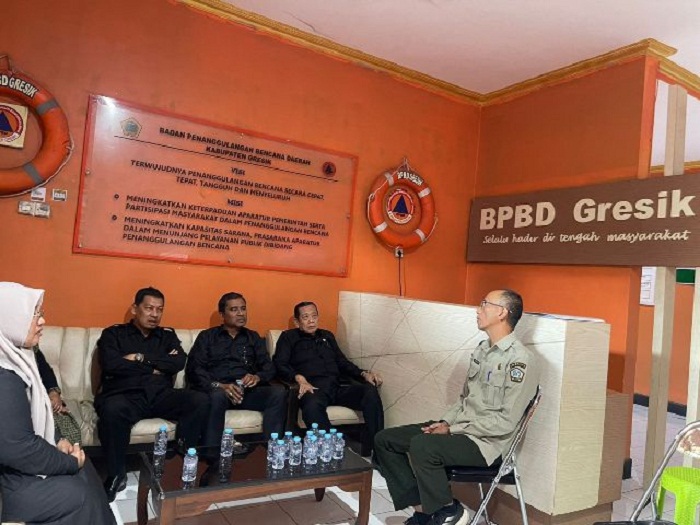 DISKUSI: Komisi bidang kesejahteraan masyarakat (E) DPRD Jatim mengingatkan agar BPBD Kabupaten Gresik