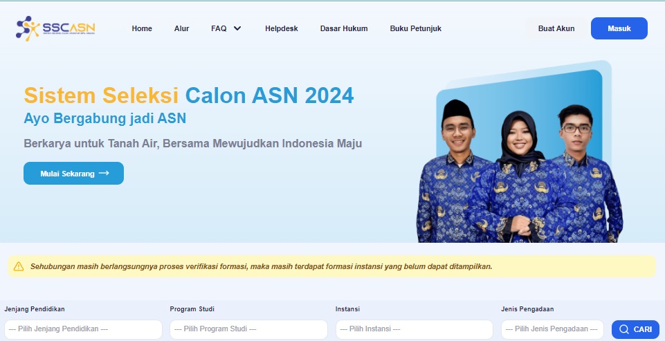 SELEKSI CPNS: Pemerintah RI membuka lowongan kerja untuk seleksi calon ASN 2024.