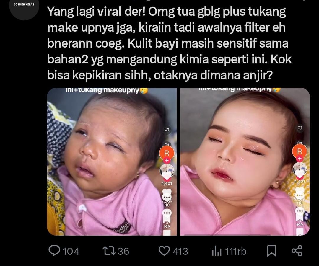 Bayi viral karena di make up