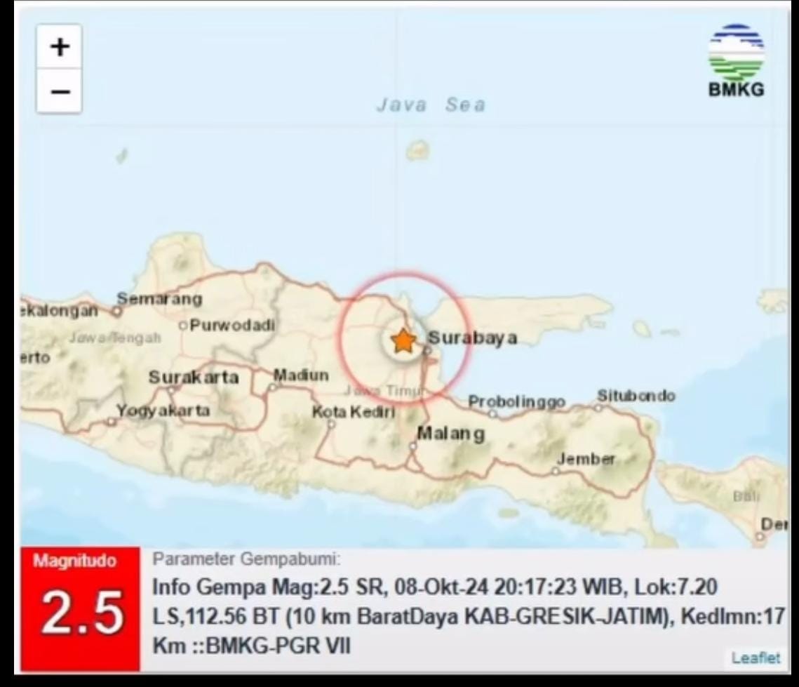 Gempa diterjadi di Gresik
