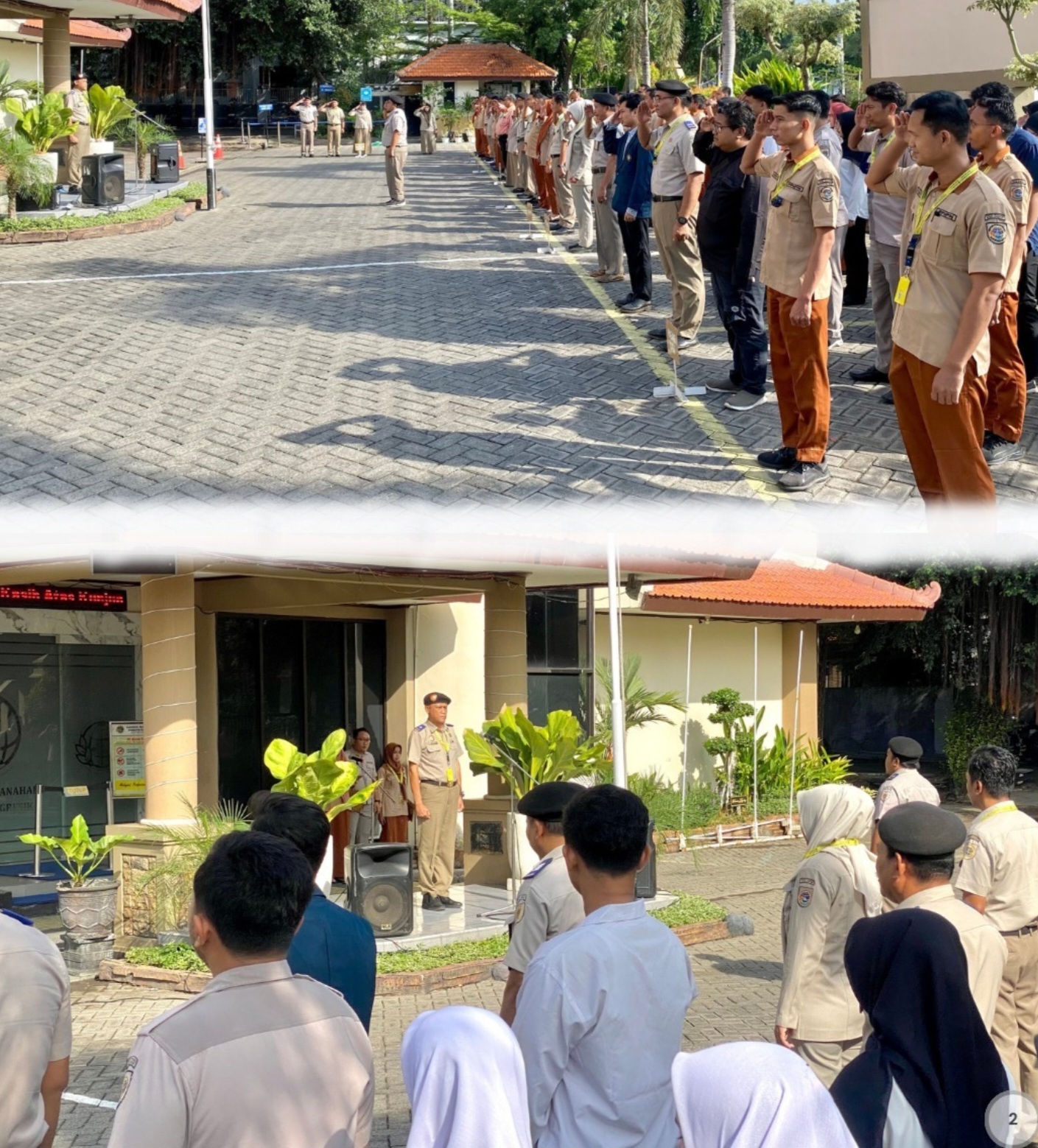 Tingkatkan Kedisiplinan : Kantor ATR/BPN Gresik menggelar apel rutin senin untuk meningkatkan disiplin pegawai.