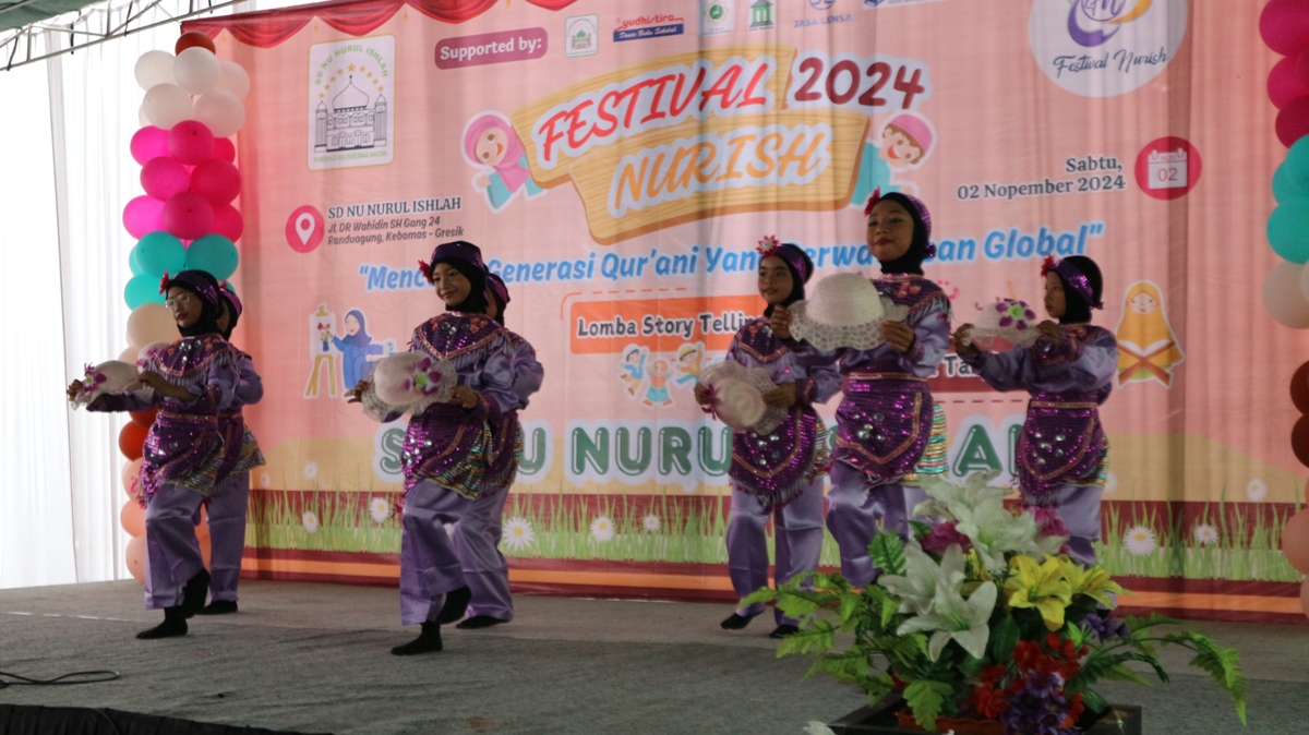 SEMARAK: SD NU Nurul Ishlah kembali sukses menggelar Festival Nurish 2024 yangdiisi berbagai lomba dari tahfidz, story telling dan mewarnai.