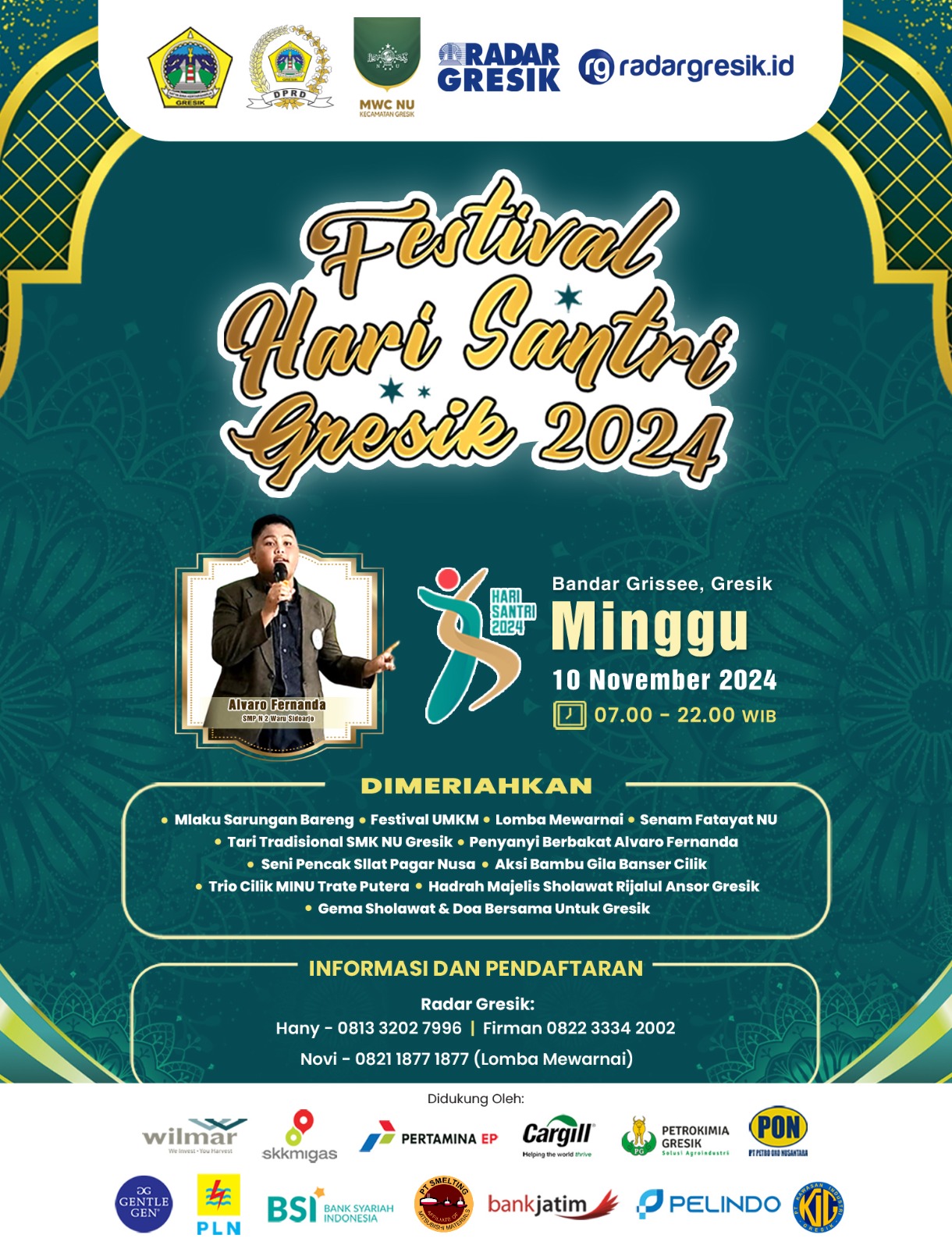 Radar Gresik bersama MWCNU Gresik menggelar Festival Hari Santri Gresik 2024