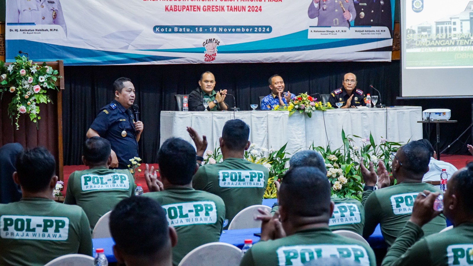 BIMTEK: Satuan Polisi Pamong Praja (Satpol PP) menggelar Bimbingan Teknis Penegakan Peraturan Perundang-undangan di Bidang Cukai Tahun 2024, Selasa (19/11).&nbsp;