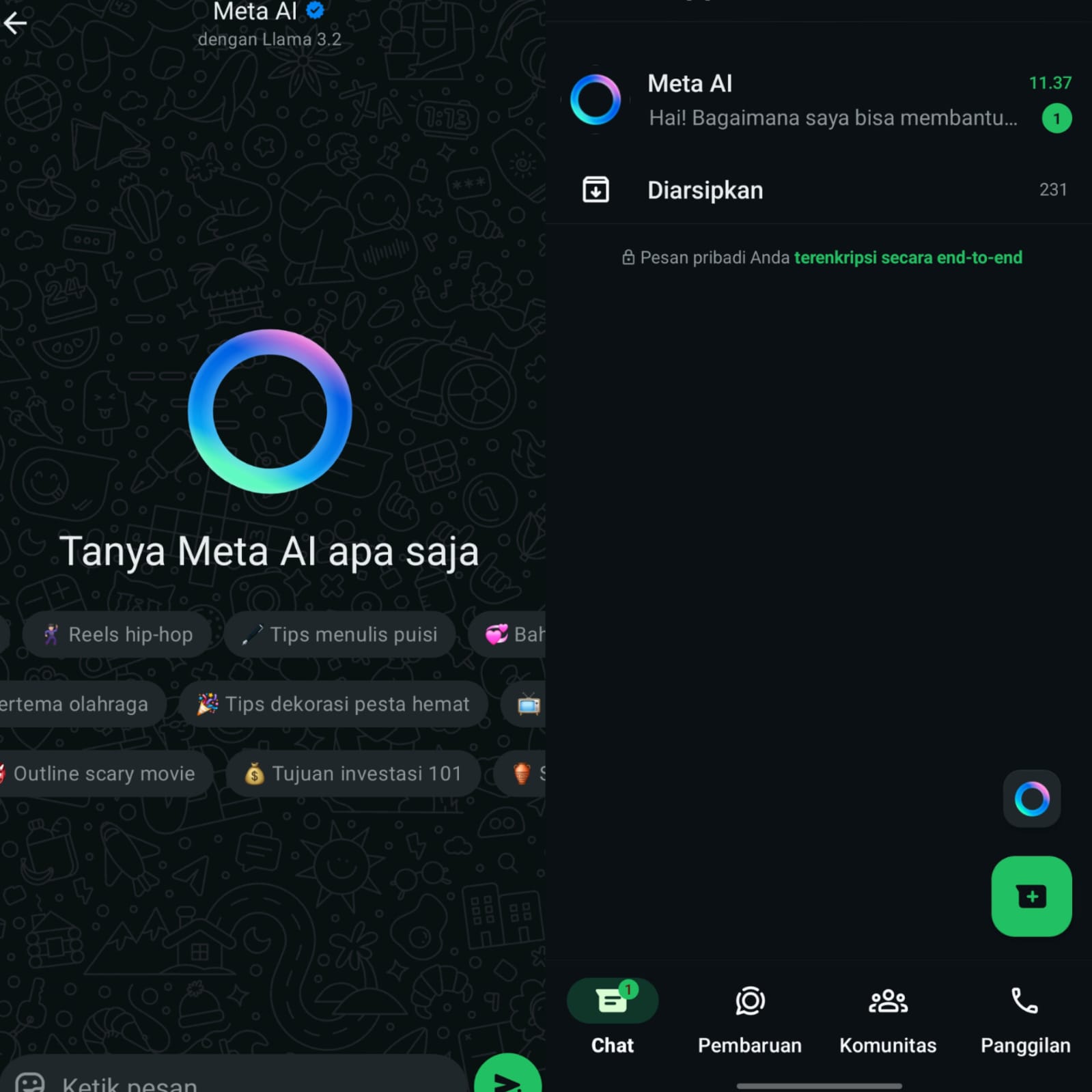 Penggunaan meta AI